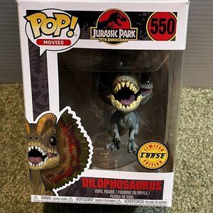 Funko Pop! #550 Dilophosaurus CHASE Exclusive Free Protector Movies 2018 Retired